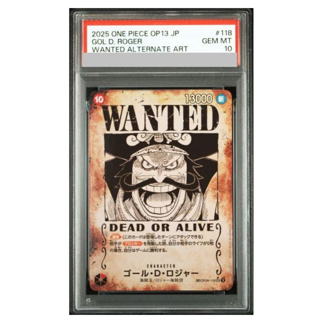 OP-09 118 Gol D Roger Sec Alt SP Wanted PSA10